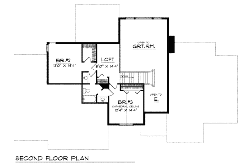 House Plan Design - Floor Plan - Upper Floor for Traditional House Plan #70-431 - 3 bed, 2.5 bath