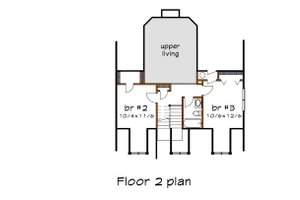 Floor Plan - Upper Floor for Country House Plan #79-221 - 3 bed, 2.5 bath