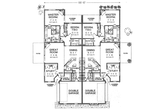 Floor Plan - Main Floor for European House Plan #310-471 - 3 bed, 2 bath
