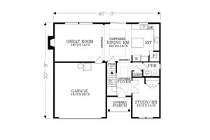 Floor Plan - Main Floor for Craftsman House Plan #53-516 - 4 bed, 2.5 bath