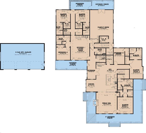 House Blueprint - Farmhouse Floor Plan - Main Floor Plan #923-241