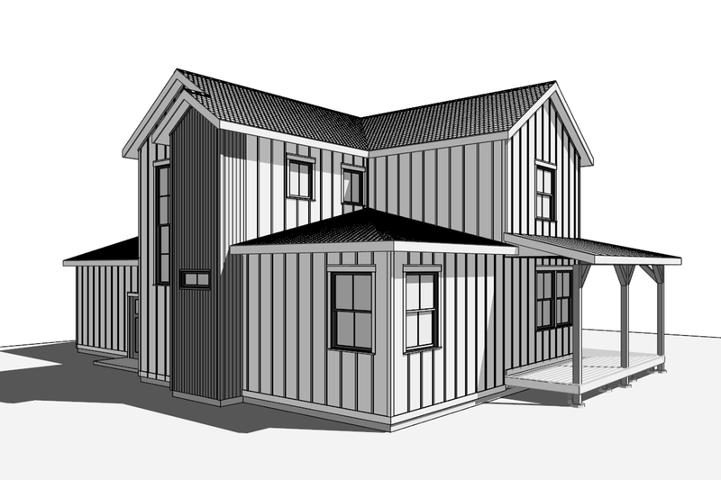 House Blueprint - Exterior - Other Elevation 3 for Farmhouse House Plan #1099-14 - 3 bed, 2 bath