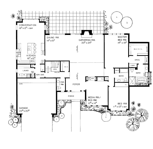 House Plan Design - Ranch Floor Plan - Main Floor Plan #72-318