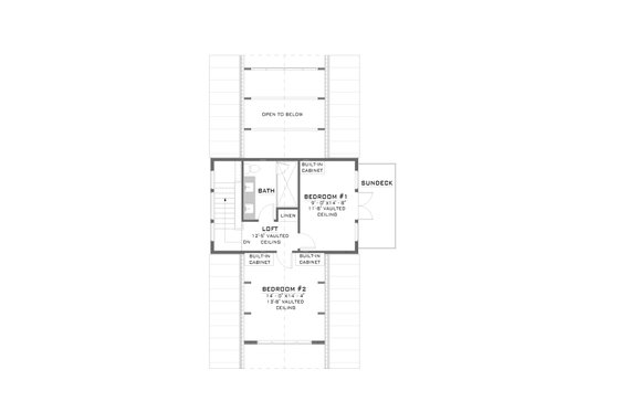 Floor Plan - Upper Floor for Cabin House Plan #1086-1 - 2 bed, 1.5 bath