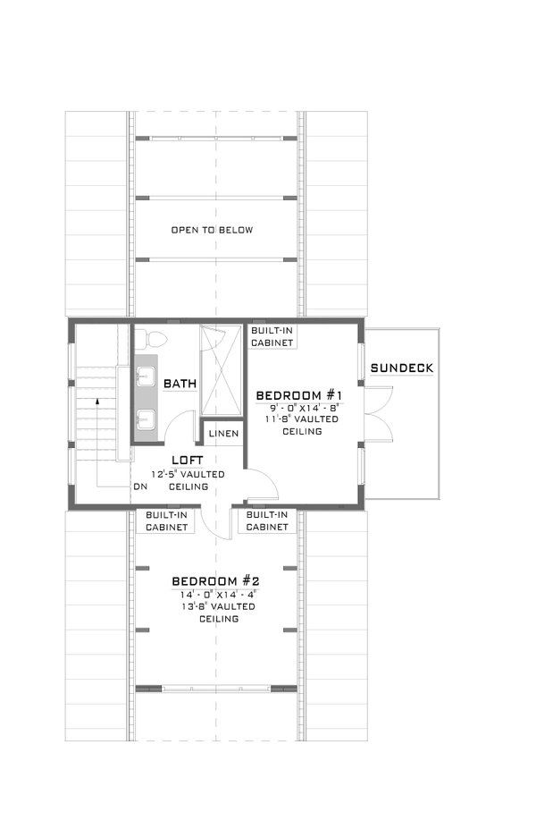 House Design - Cabin Floor Plan - Upper Floor Plan #1086-1