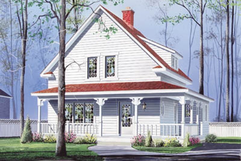Dream House Plan - Farmhouse Exterior - Front Elevation Plan #23-214
