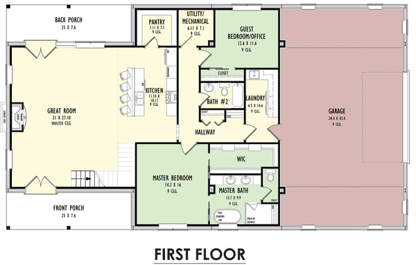 Barndominium Floor Plan - Main Floor Plan #1092-50