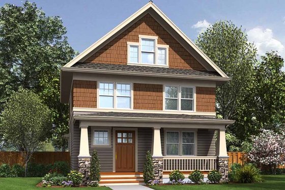 Exterior - Front Elevation 4 for Craftsman House Plan #48-489 - 3 bed, 2.5 bath