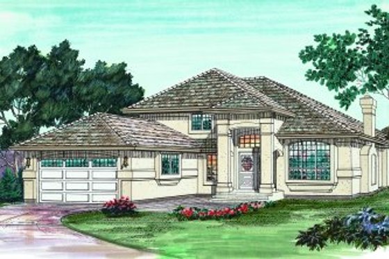 Exterior - Front Elevation for European House Plan #47-590 - 3 bed, 2.5 bath