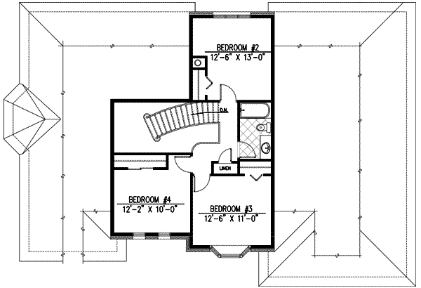 European Floor Plan - Upper Floor Plan #138-123