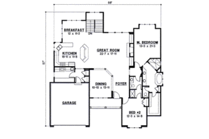 Floor Plan - Main Floor for Ranch House Plan #67-778 - 3 bed, 3 bath