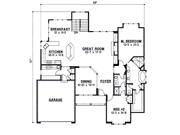 Ranch Floor Plan - Main Floor Plan #67-778