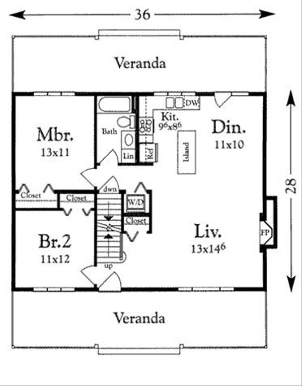 Cottage Floor Plan - Main Floor Plan #409-107