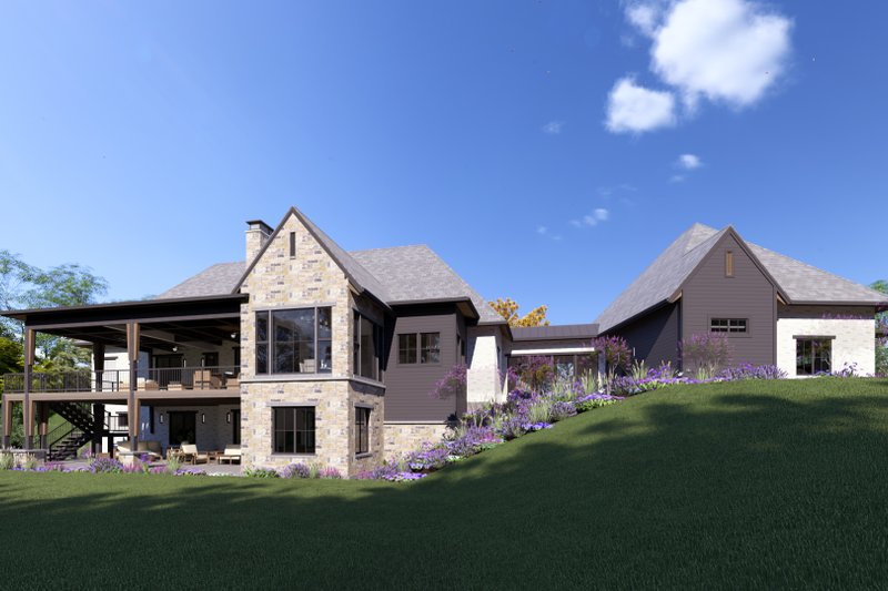 Home Plan - Exterior - Rear Elevation for Tudor House Plan #1069-37 - 2 bed, 2.5 bath