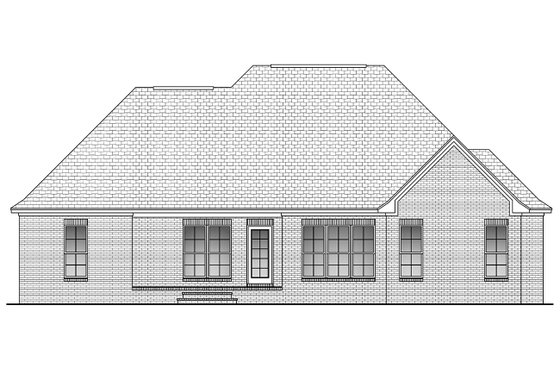 Exterior - Rear Elevation for European House Plan #430-44 - 3 bed, 2 bath