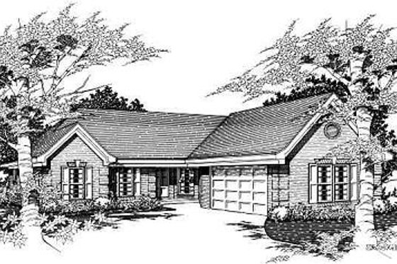 Exterior - Front Elevation for European House Plan #329-188 - 3 bed, 2 bath