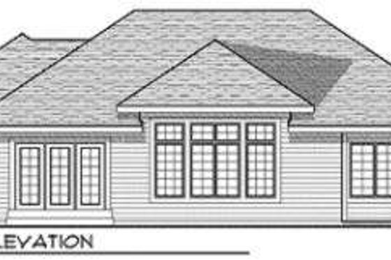 Exterior - Rear Elevation for Traditional House Plan #70-680 - 3 bed, 2 bath