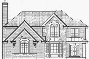 European Exterior - Front Elevation Plan #9-114