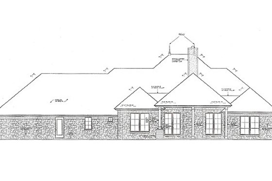 Exterior - Rear Elevation for Traditional House Plan #310-960 - 3 bed, 2.5 bath