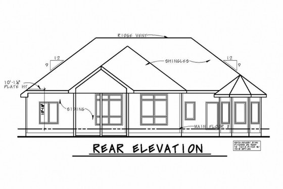 Exterior - Rear Elevation for Traditional House Plan #20-2307 - 1 bed, 2 bath