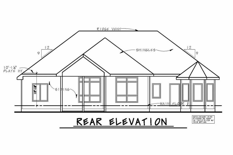 Home Plan - Exterior - Rear Elevation for Traditional House Plan #20-2307 - 1 bed, 2 bath
