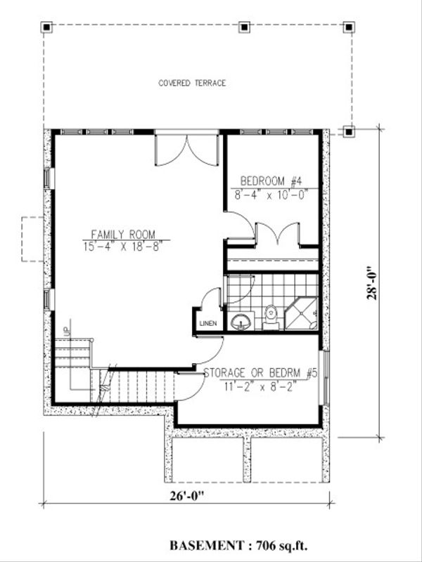 Farmhouse Floor Plan - Lower Floor Plan #138-343