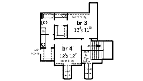 Country Floor Plan - Upper Floor Plan #16-251