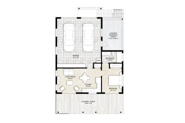 Bungalow Floor Plan - Lower Floor Plan #924-25