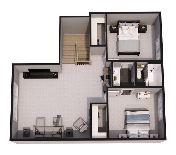 Architectural House Design - Floor Plan - Upper Floor 1 for Traditional House Plan #51-1550 - 4 bed, 3 bath