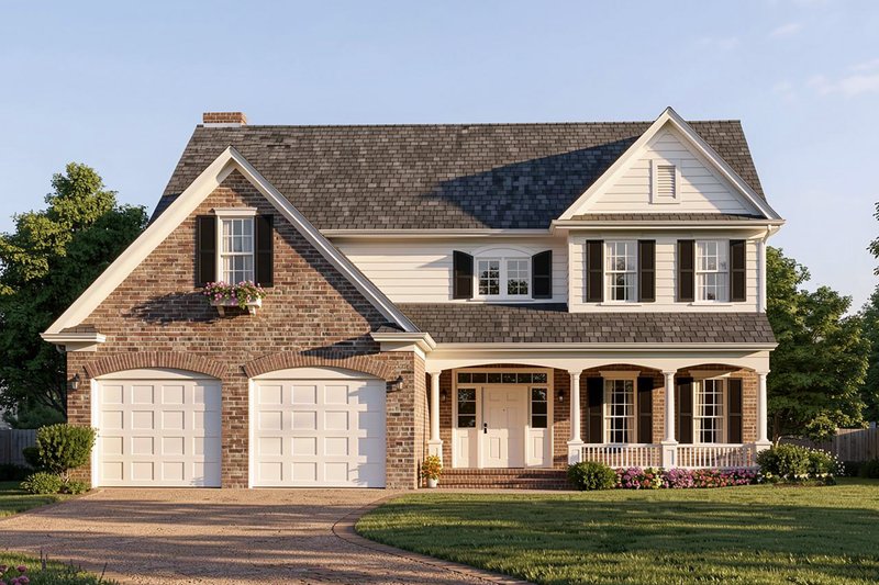 House Blueprint - Country Exterior - Front Elevation Plan #137-411