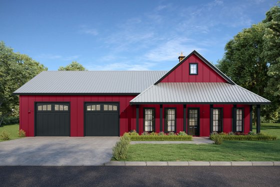 Exterior - Front Elevation 3 for Farmhouse House Plan #44-262 - 2 bed, 2 bath