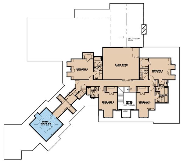 Country Floor Plan - Upper Floor Plan #923-42