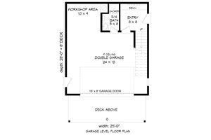 Floor Plan - Main Floor for Contemporary House Plan #932-216 - 1 bed, 2 bath