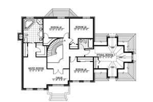 Floor Plan - Upper Floor for European House Plan #138-216 - 4 bed, 2.5 bath