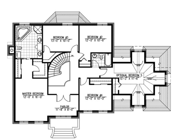 European Floor Plan - Upper Floor Plan #138-216