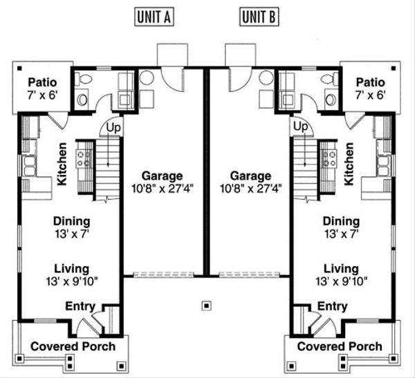 Craftsman Floor Plan - Main Floor Plan #124-812