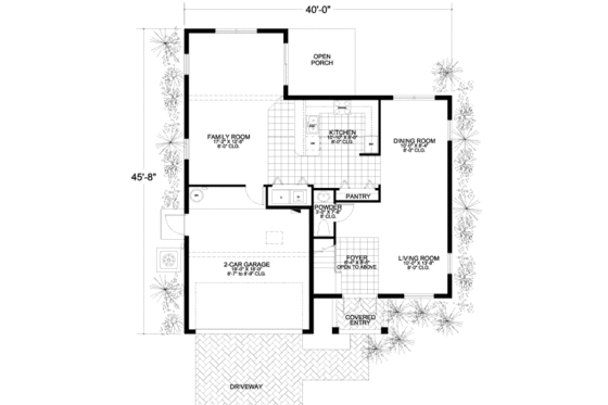 Floor Plan - Main Floor for Mediterranean House Plan #420-286 - 3 bed, 2.5 bath
