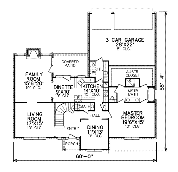 Traditional Floor Plan - Main Floor Plan #65-390