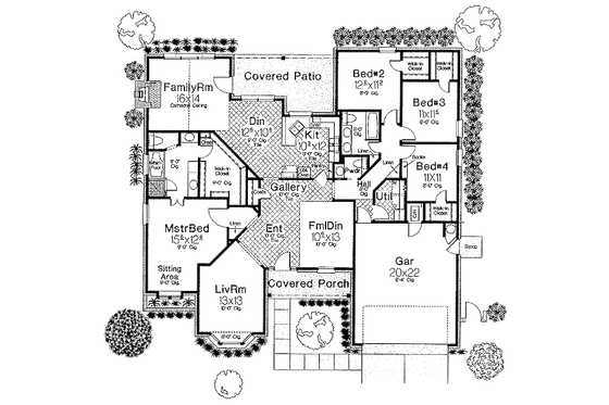 Floor Plan - Main Floor for European House Plan #310-882 - 4 bed, 2.5 bath
