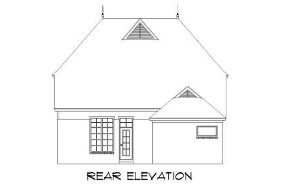Exterior - Rear Elevation for European House Plan #424-136 - 4 bed, 3 bath