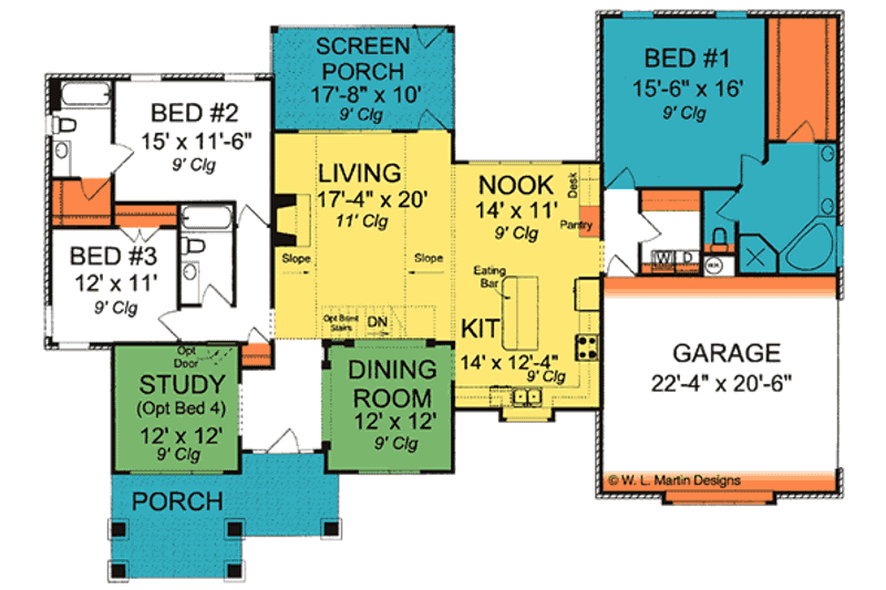 Dream House Plan - Floor Plan - Main Floor for Craftsman House Plan #513-2060 - 3 bed, 3 bath