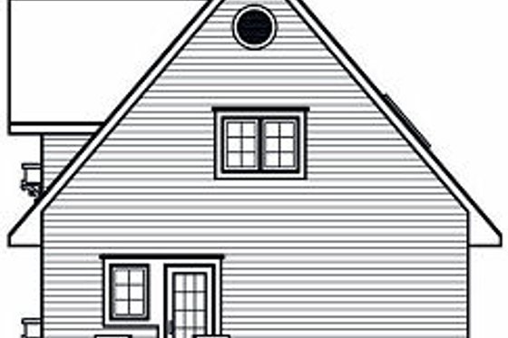 Exterior - Rear Elevation for European House Plan #23-868 - 3 bed, 2 bath