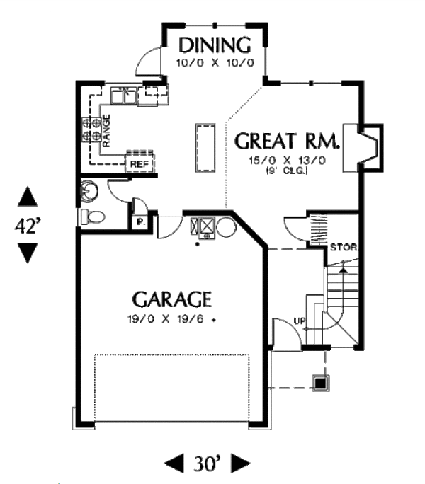 House Design - Traditional Floor Plan - Main Floor Plan #48-136