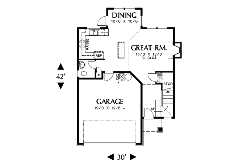 Home Plan - Floor Plan - Main Floor for Traditional House Plan #48-136 - 3 bed, 2.5 bath