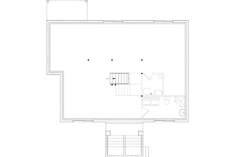 House Blueprint - Floor Plan - Lower Floor for Craftsman House Plan #23-2868 - 1 bed, 1 bath