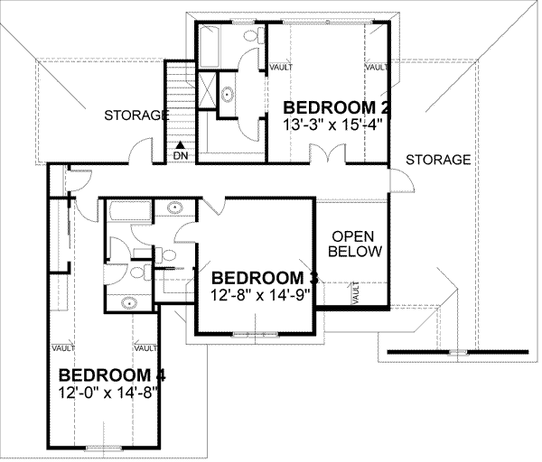 House Plan Design - Traditional Floor Plan - Upper Floor Plan #56-210