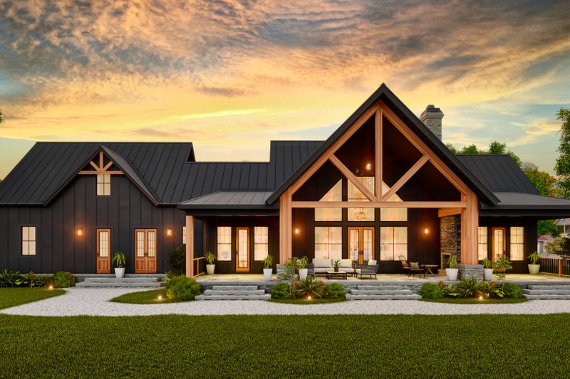 House Design - Exterior - Rear Elevation 2 for Farmhouse House Plan #119-472 - 3 bed, 3.5 bath