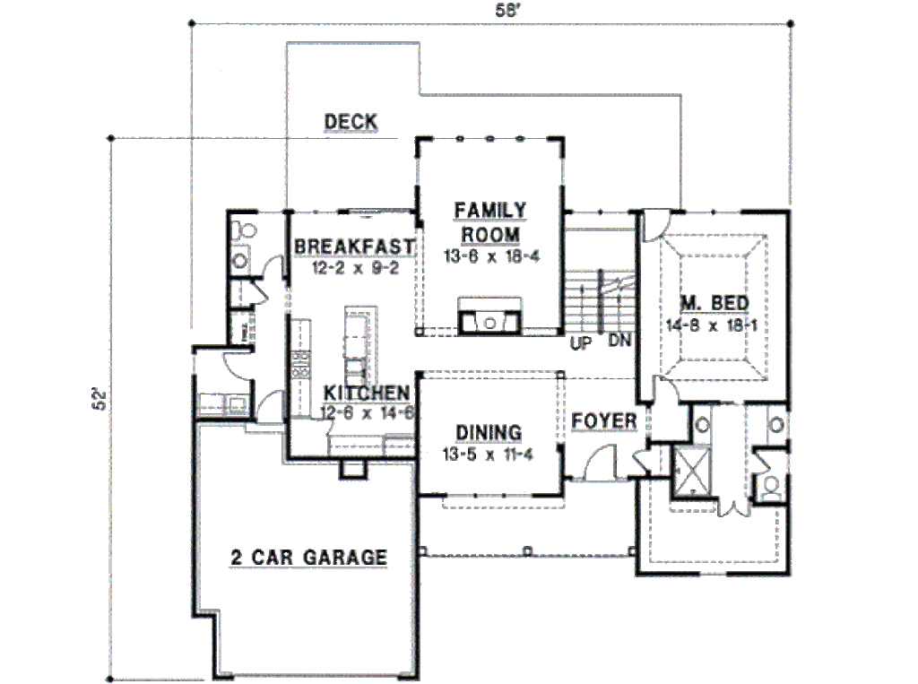 Traditional Style House Plan - 4 Beds 2.5 Baths 2408 Sq/Ft Plan #67-404 ...