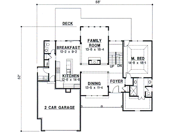 Traditional Floor Plan - Main Floor Plan #67-404