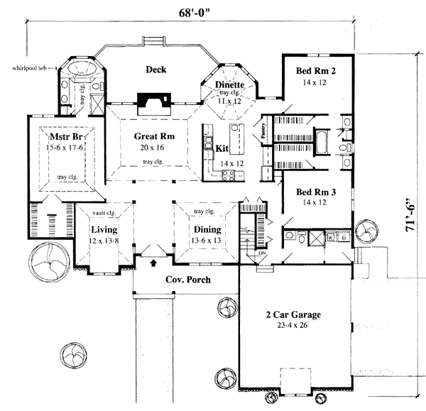 Traditional Floor Plan - Main Floor Plan #75-132
